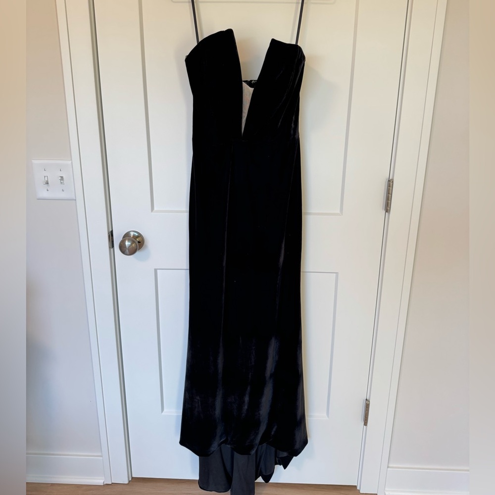 Black Velvet Strapless Dress